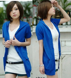 新款夏装新品2011夏装韩版女装短袖袖淑女薄款针织开衫外套针织衫